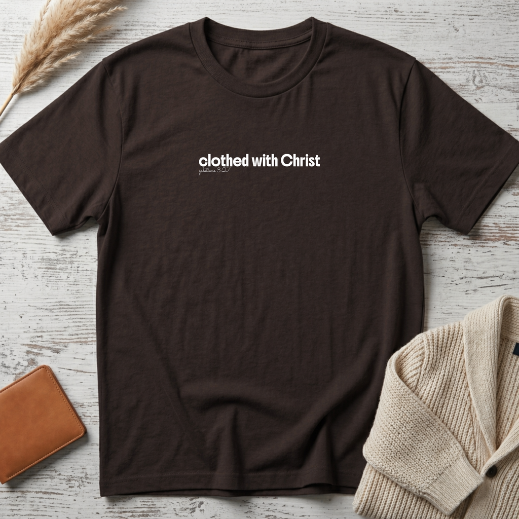 Clothed with Christ (white text) T-Shirt