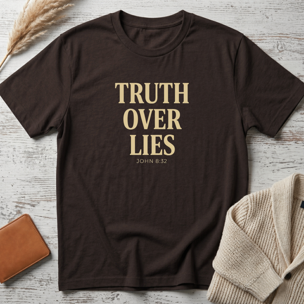 Truth over lies (beige text) T-Shirt