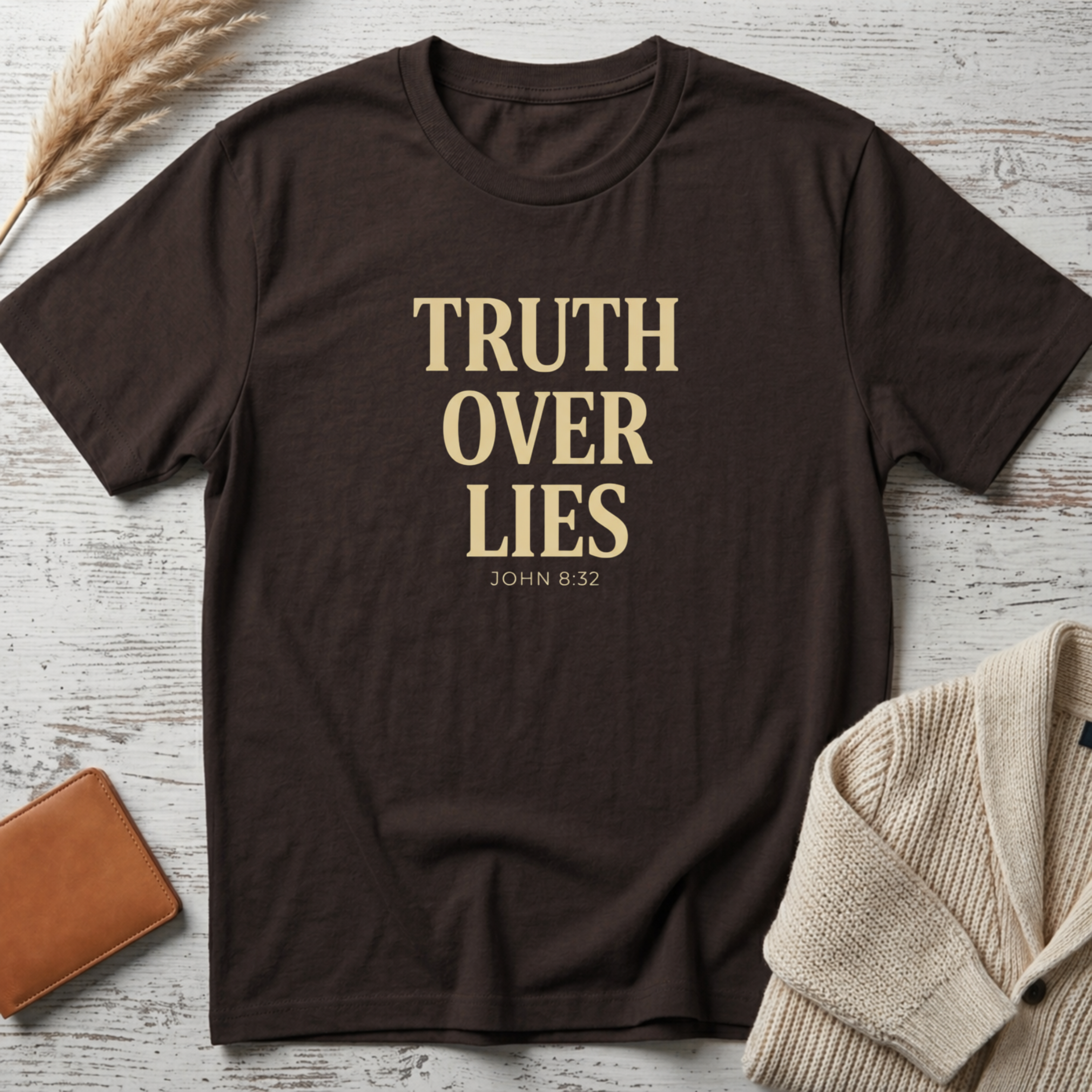 Truth over lies (beige text) T-Shirt