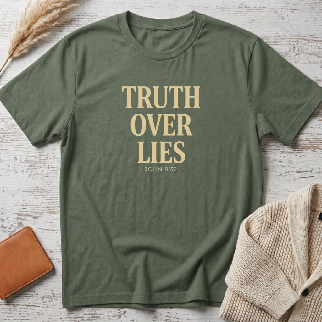 Truth over lies (beige text) T-Shirt