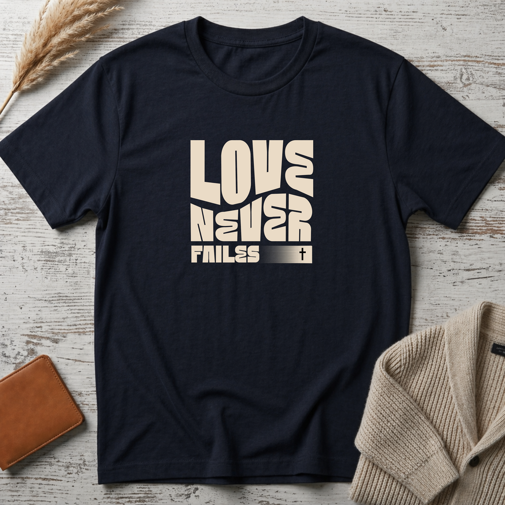 Love never fails (white text) T-Shirt