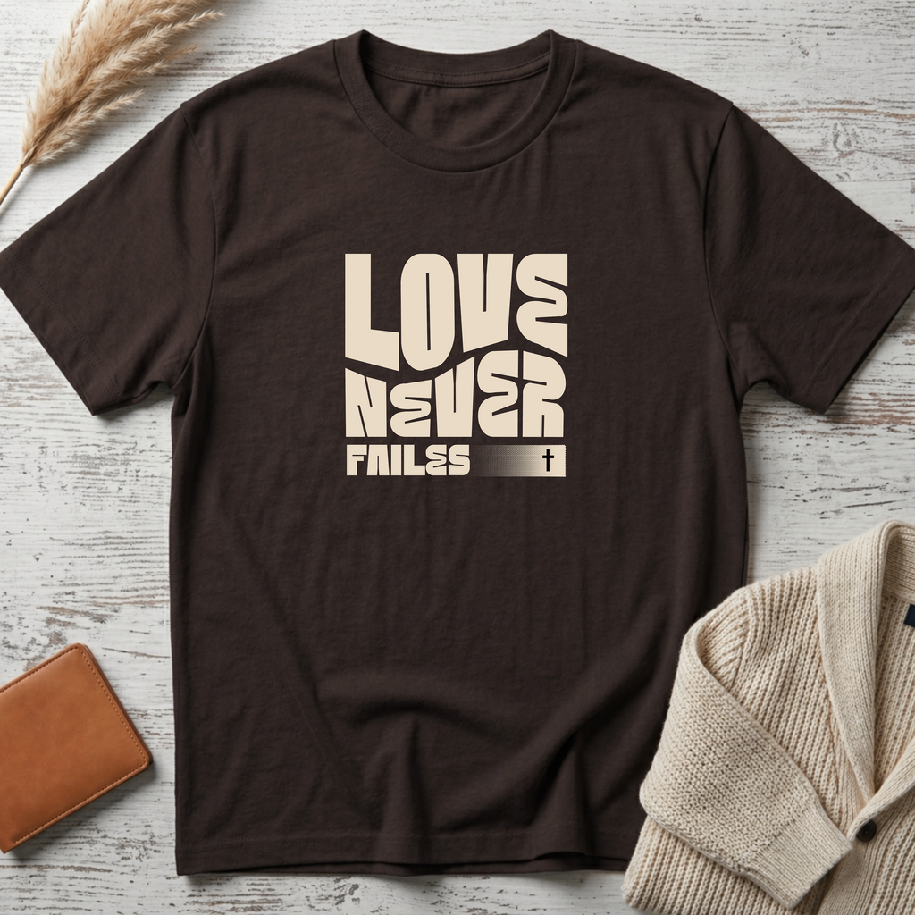Love never fails (white text) T-Shirt