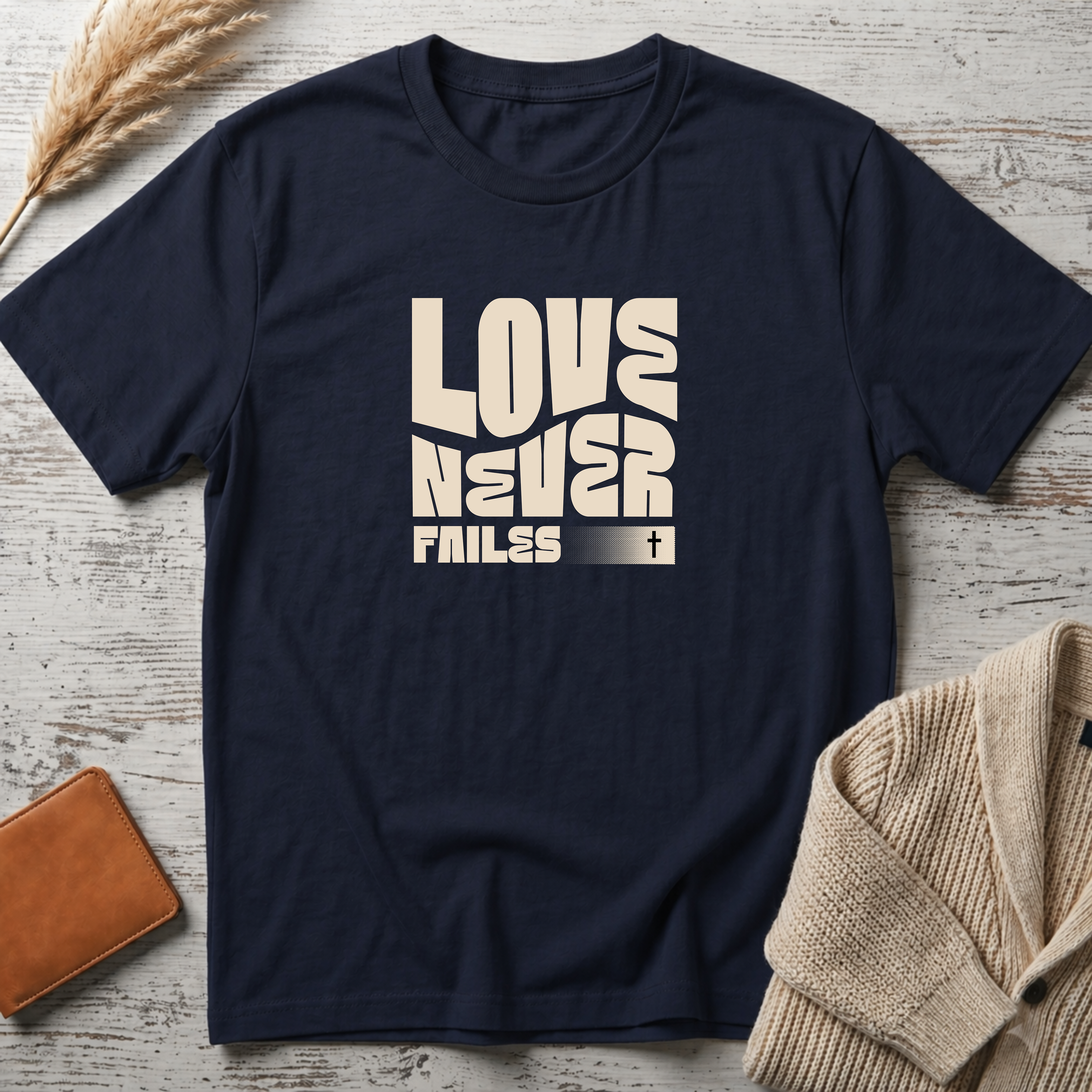 Love never fails (white text) T-Shirt