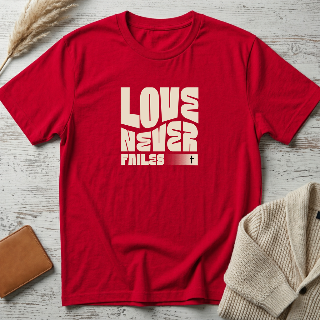 Love never fails (white text) T-Shirt